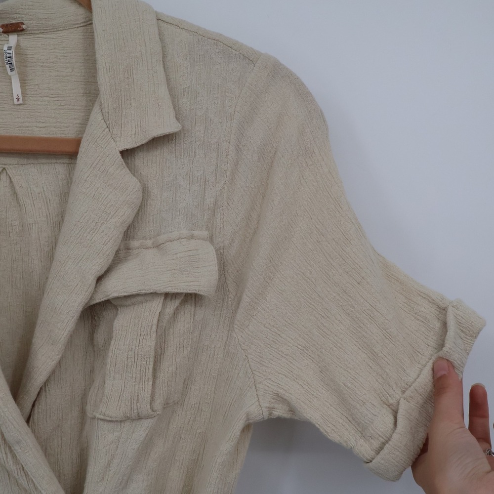 Free People Clementine Mini Dress Womens S Beige Safari Resort Coastal Beach - Picture 10 of 16